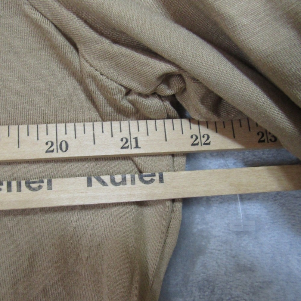 Chico's The Ultimate Tee Womens Large Tan Good Long Sleeve Rayon Spandex Stretch - Picture 4 of 6